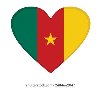 Cameroon flag heart shaped. vector