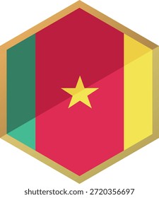 Kamerun Flagge Hexagon Symbol Flaches Design