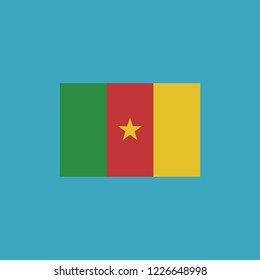 Cameroon flag icon in flat design. Independence day or National day holiday concept.
