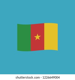 Cameroon flag icon in flat design. Independence day or National day holiday concept.