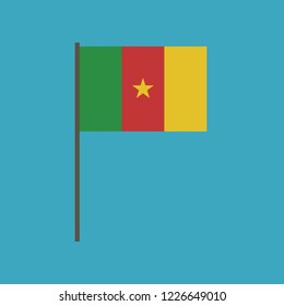 Cameroon flag icon in flat design. Independence day or National day holiday concept.
