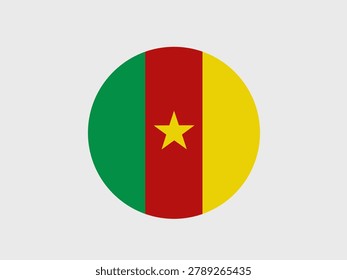 Cameroon flag icon. Cameroon national flag. Round flag. Vector illustration.