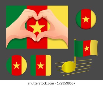 Cameroon flag icon. National flag of Cameroon vector illustration.