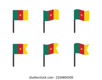 Cameroon flag icon set, flag of the Republic of Cameroon symbols