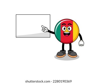cameroon flag illustration doing a presentation , character design