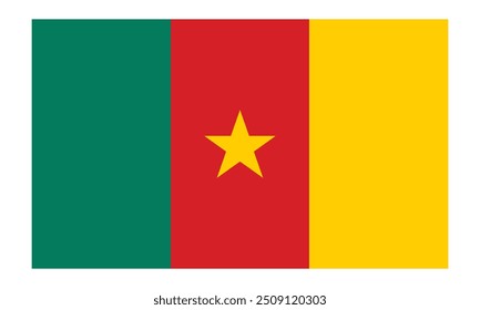 Cameroon flag, illustration flag of Cameroon. flag symbol of Cameroon.