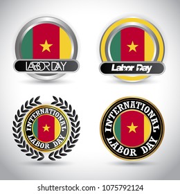 Cameroon Flag labour day design vector 