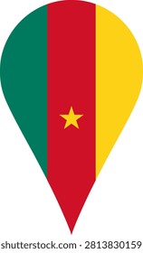 Cameroon Flag Location Pin Map Marker Cameroonian Destination GPS Vector Icon