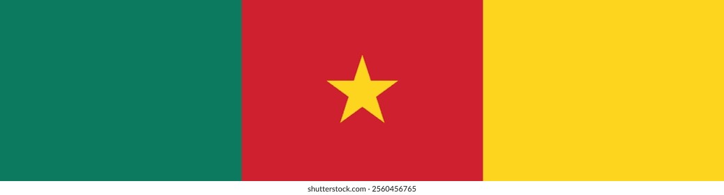 Cameroon flag long banner digital vector illustration