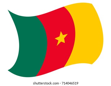 cameroon flag moved by the wind