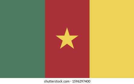 Cameroon flag national African flat icon, Africa illustration vector 