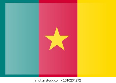 Cameroon flag, official colors and proportion correctly. National Cameroon flag.