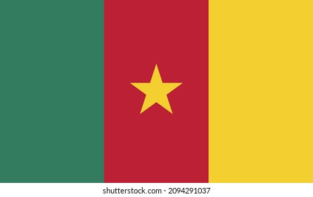 Cameroon flag, official colors and proportion correctly. National Cameroon flag. Flat vector illustration.