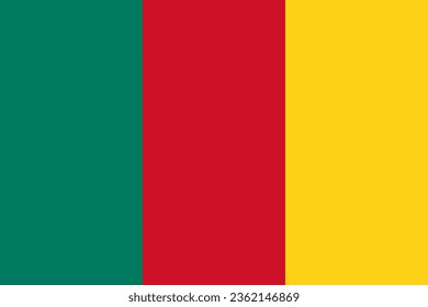 Bandera de Camerún, colores oficiales y proporción correcta. Bandera nacional de Camerún. Ilustración vectorial plana. EPS10.