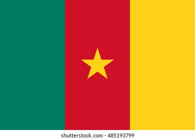 Cameroon flag in official colors and Proportion Correctly