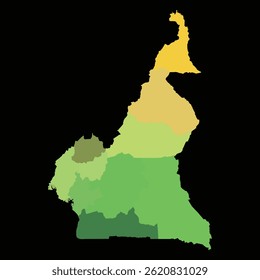 Bandera de Camerún sobre fondo negro