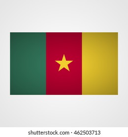 Cameroon flag on a gray background. Vector illustration
