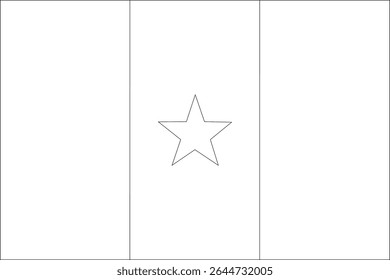 Cameroon flag outline with black and white color.