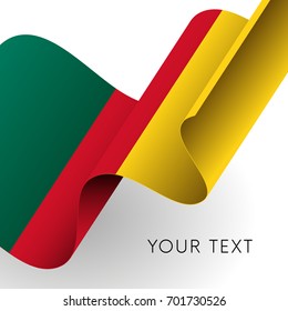 Cameroon flag. Patriotic design. Vector illustration.