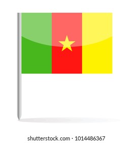 Cameroon Flag Pin Vector Icon - Illustration