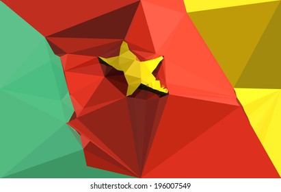 Cameroon Flag - Polygonal. Vector illustration.