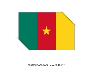 Cameroon flag - rectangle colorful flag representing a country cultural identity and heritage. The essence of national pride and unity. Attached by the corners in a paper album