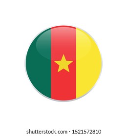 Cameroon flag round. National flag of Cameroon vector 