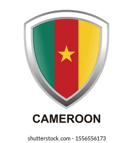 cameroon flag shield logo icon vector