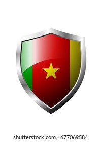 cameroon flag Shield sign vector