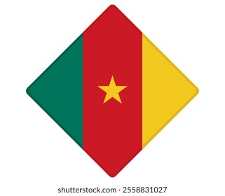 Cameroon flag square shaped. vector