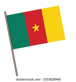 Cameroon flag toothpick on white background