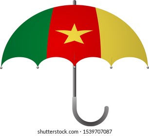 Cameroon flag umbrella. Social security concept. National flag of Cameroon vector illustration