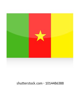 Cameroon Flag Vector Icon - Illustration