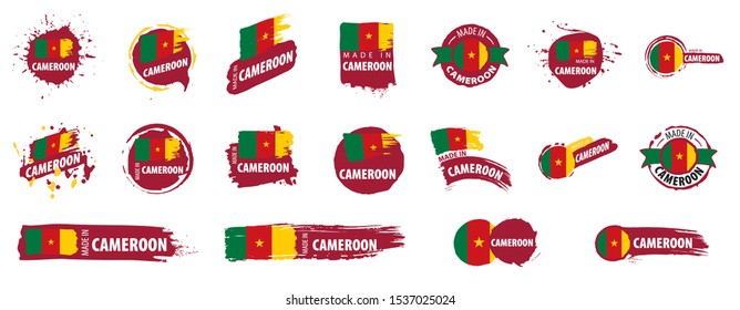 Cameroon flag, vector illustration on a white background