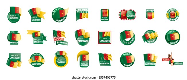 Cameroon flag, vector illustration on a white background