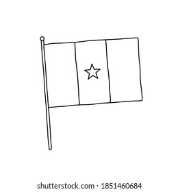 Vector de bandera del Camerún, ilustración de esquema. Bandera de Camerún blanco y negro vectorial.