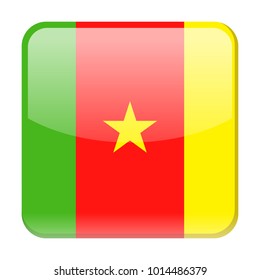 Cameroon Flag Vector Square Icon - Illustration