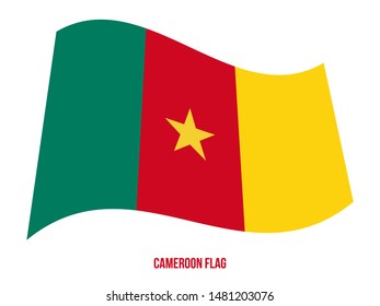 Cameroon Flag Waving Vector Illustration on White Background. Cameroon National Flag.
