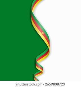 Cameroon flag wavy abstract background layout. Vector illustration.