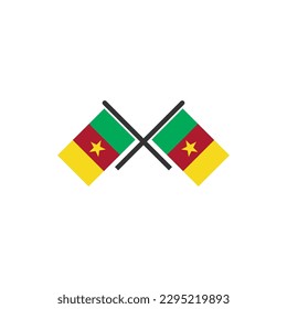 Cameroon flags icon set, Cameroon independence day icon set vector sign symbol