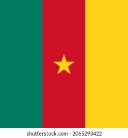Cameroon Flat Square Country Flag Icon