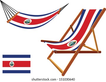 cameroon hammock and deck chair set against white background, abstract vector art illustration