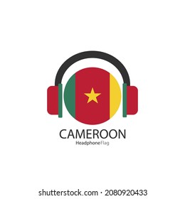 Cameroon headphone flag vector on white background. 