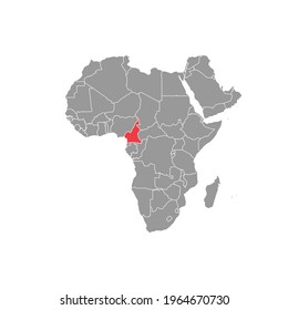 cameroon Highlighted on africa Map Eps 10