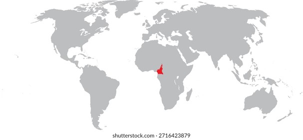 Camerún destacado en el diseño del Vector del mapa mundial