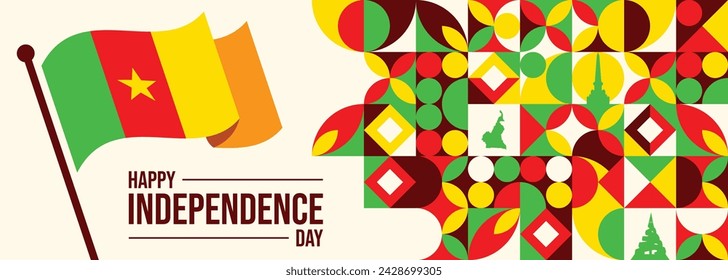 Cameroon Independence Day Design for Poster, Banner, Advertising, Greeting Card, Design Element

