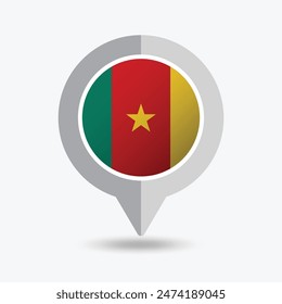 Camerún Locación Pin Icon Ilustración vectorial