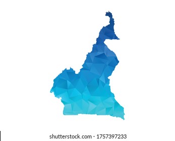 Cameroon Map - Abstract geometric rumpled triangular low poly style gradient graphic on white background , polygonal design for your . Vector illustration eps 10.