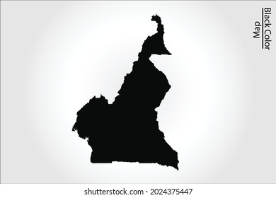 Cameroon map black Color on Backgound