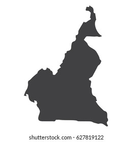 Cameroon map in black on a white background. Vector illustration